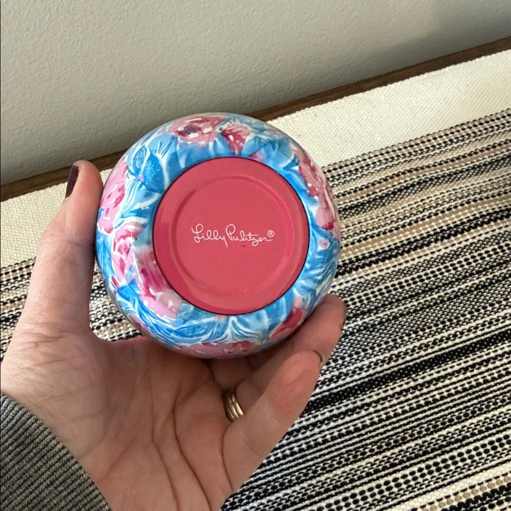 Lilly Pulitzer Insulated Stemless Wine Tumbler‎ My Little Peony Bondi Blue NEW